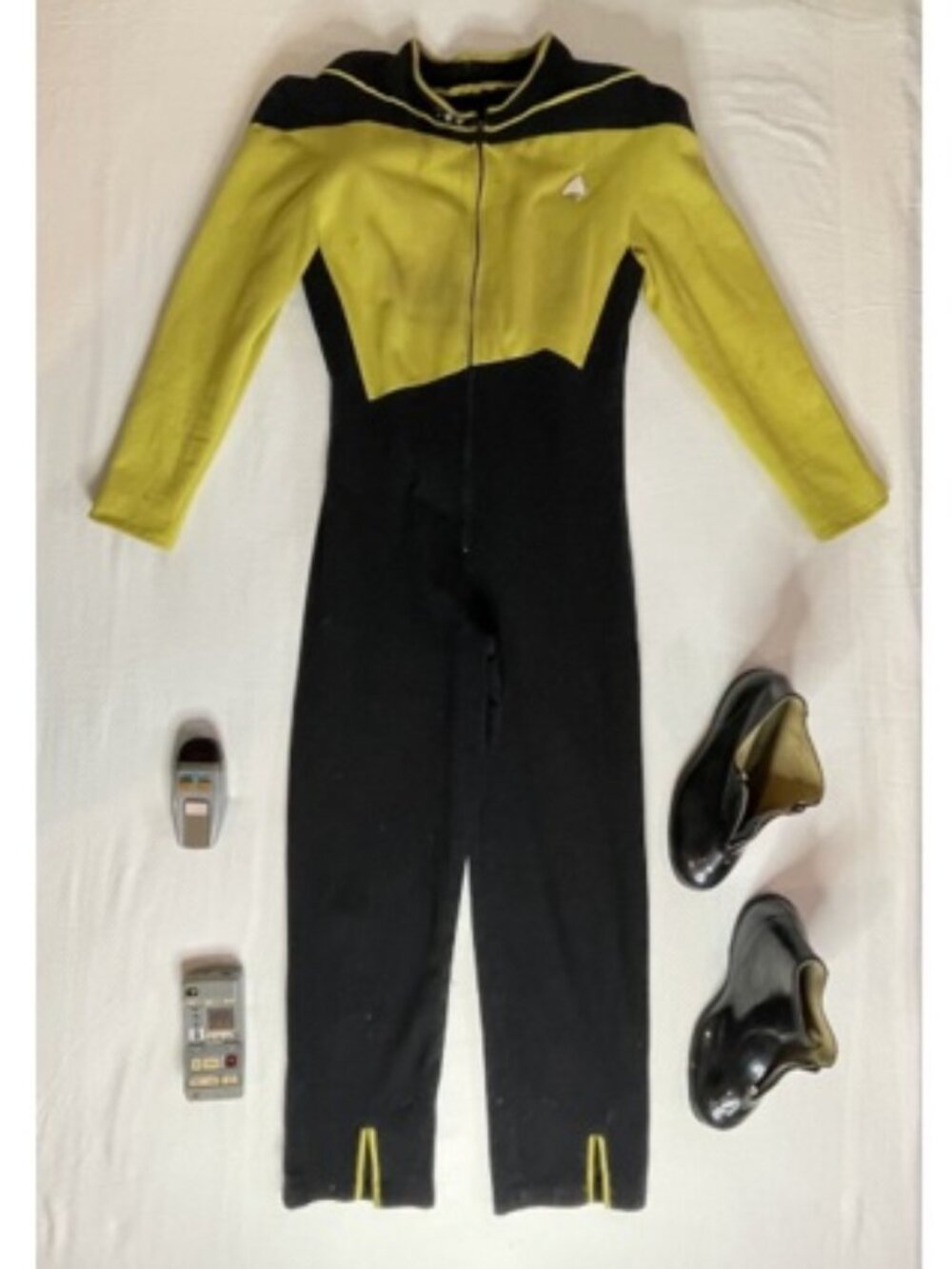 Vintage 1980s Star Trek TNG Operations / Data Uniform Costume Set - Props Incl.